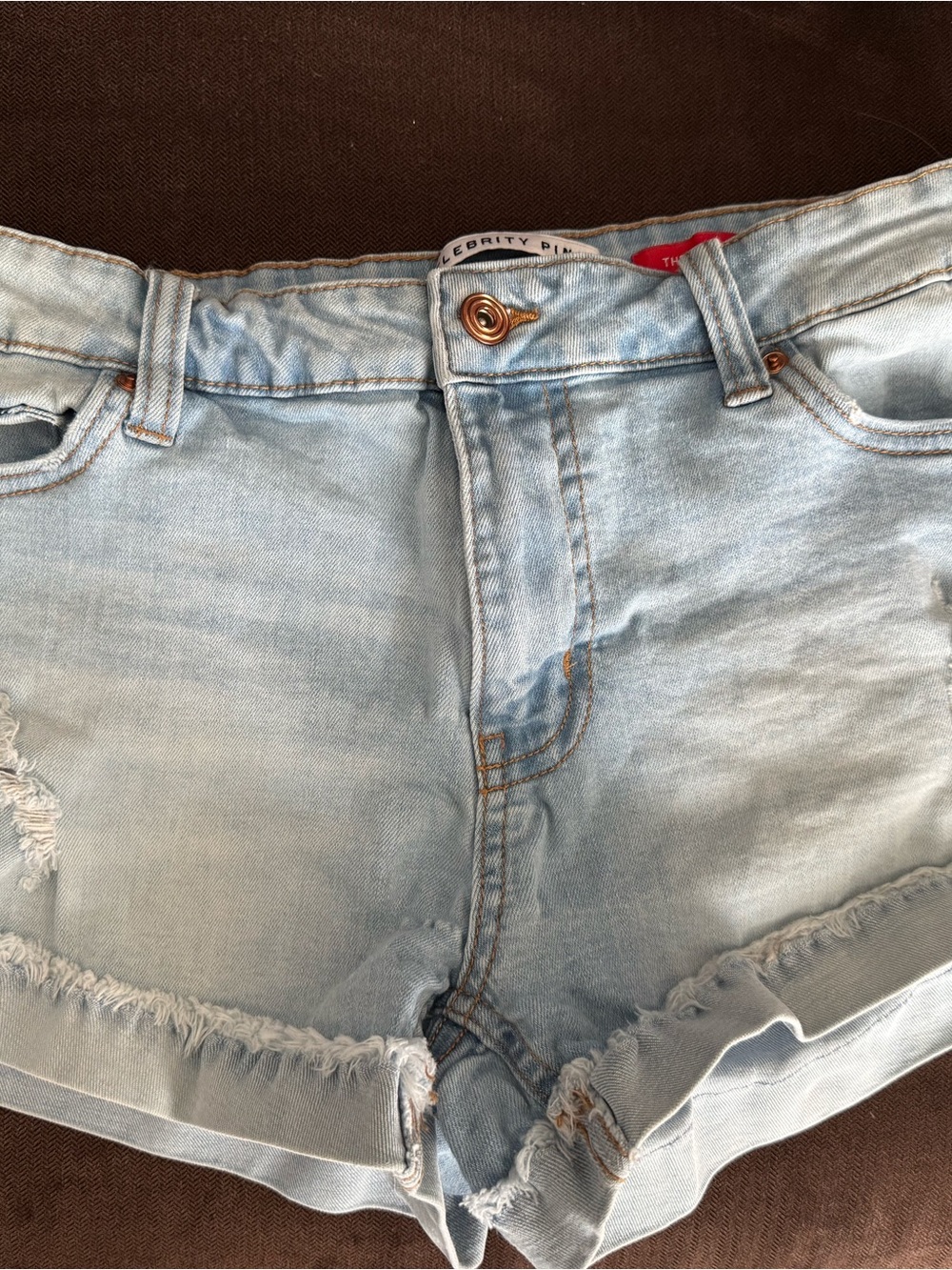Light Wash Frayed Hem Women’s Denim Shorts